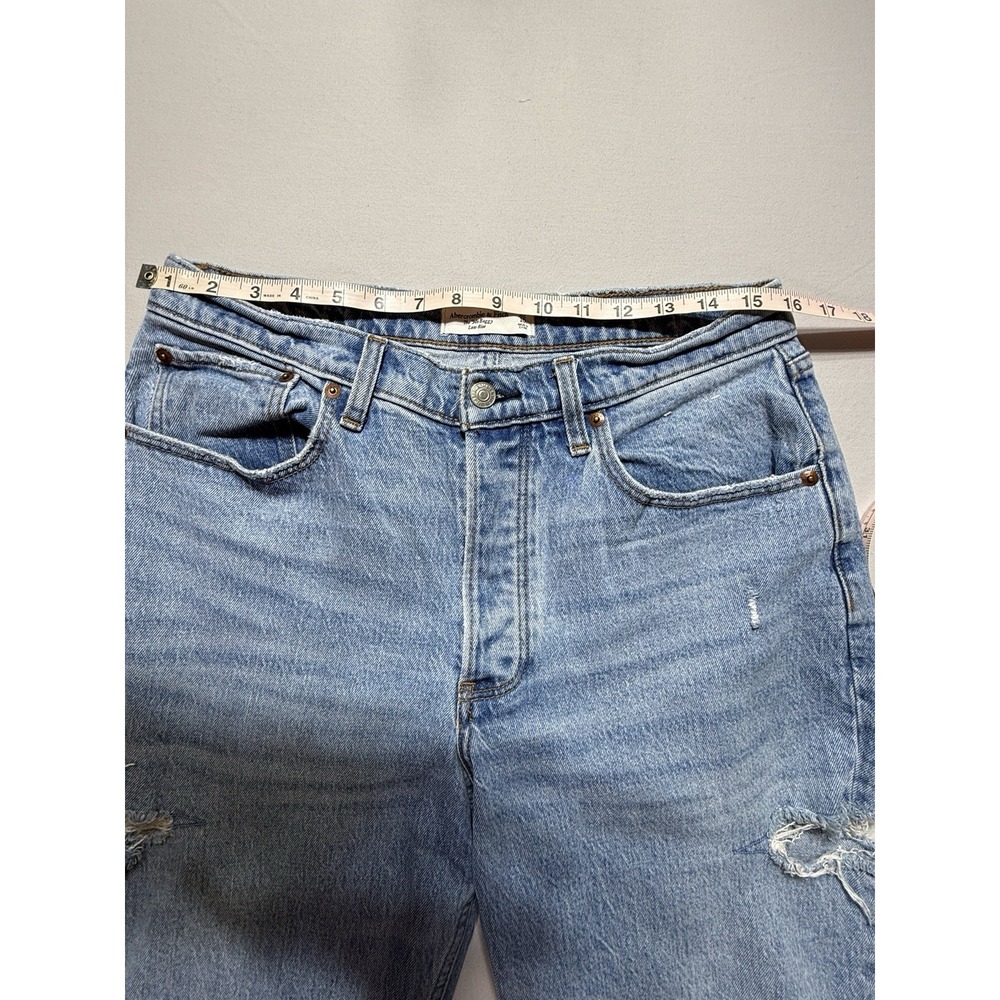 Abercrombie Fitch 90s Baggy Low Rise Light Wash Distressed Wide Leg Jeans W30 - Picture 5 of 8